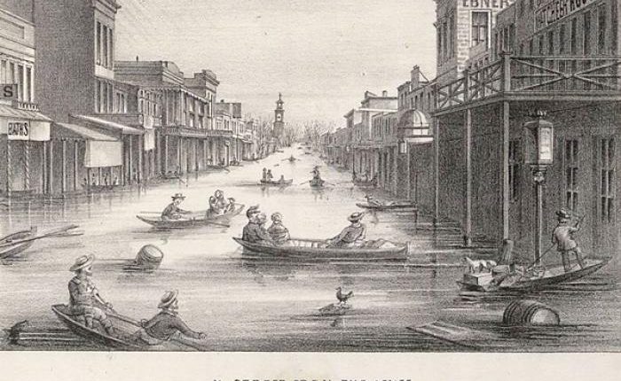 Sacramento during the 1862 flood